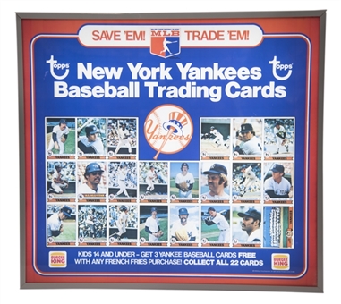 1979 New York Yankees Burger King Translight 